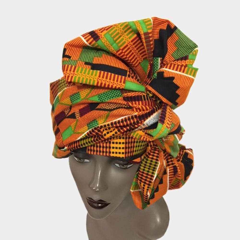 kente head wrap..... African print head wraps